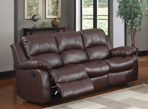 Cranley Double Reclining Sofa - Brown Bonded Leather