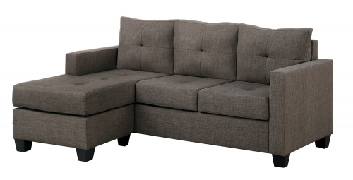 Phelps Reversible Sectional Sofa - Brown-Gray Fabric