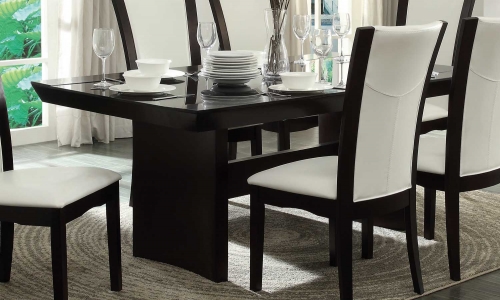 Daisy Dining Table with Glass Insert - Espresso